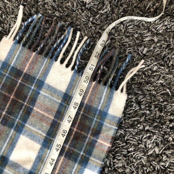 Vintage plaid wool scarf- James Pringle Weavers Scotland blue dress stewart - Picture 6 of 7